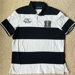Men’s XL Polo Ralph Lauren black and white striped polo shirt
